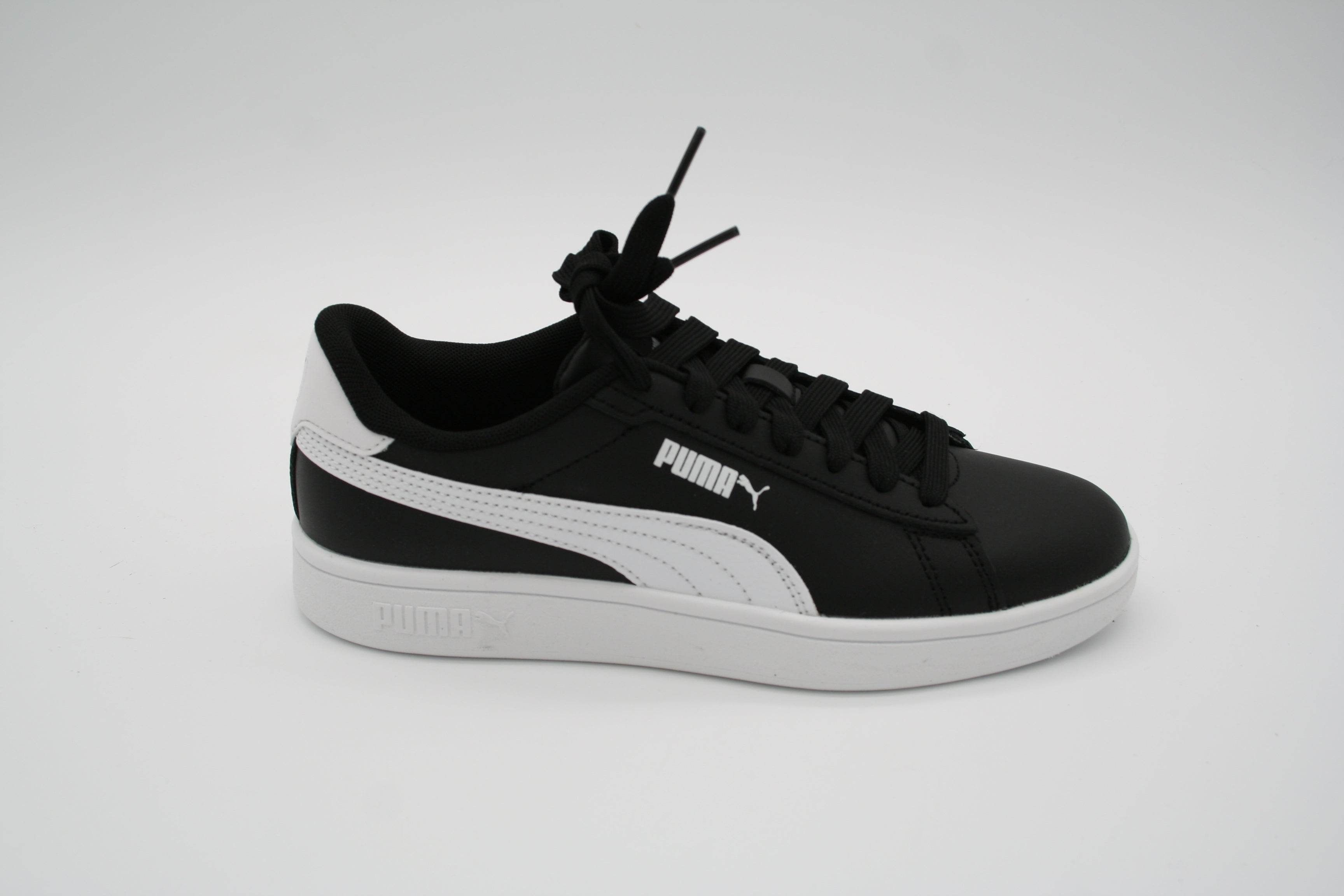 PUMA Smash 3.0 L - Baskets noires et blanches enfants - Pointure 35.5 - Maléo