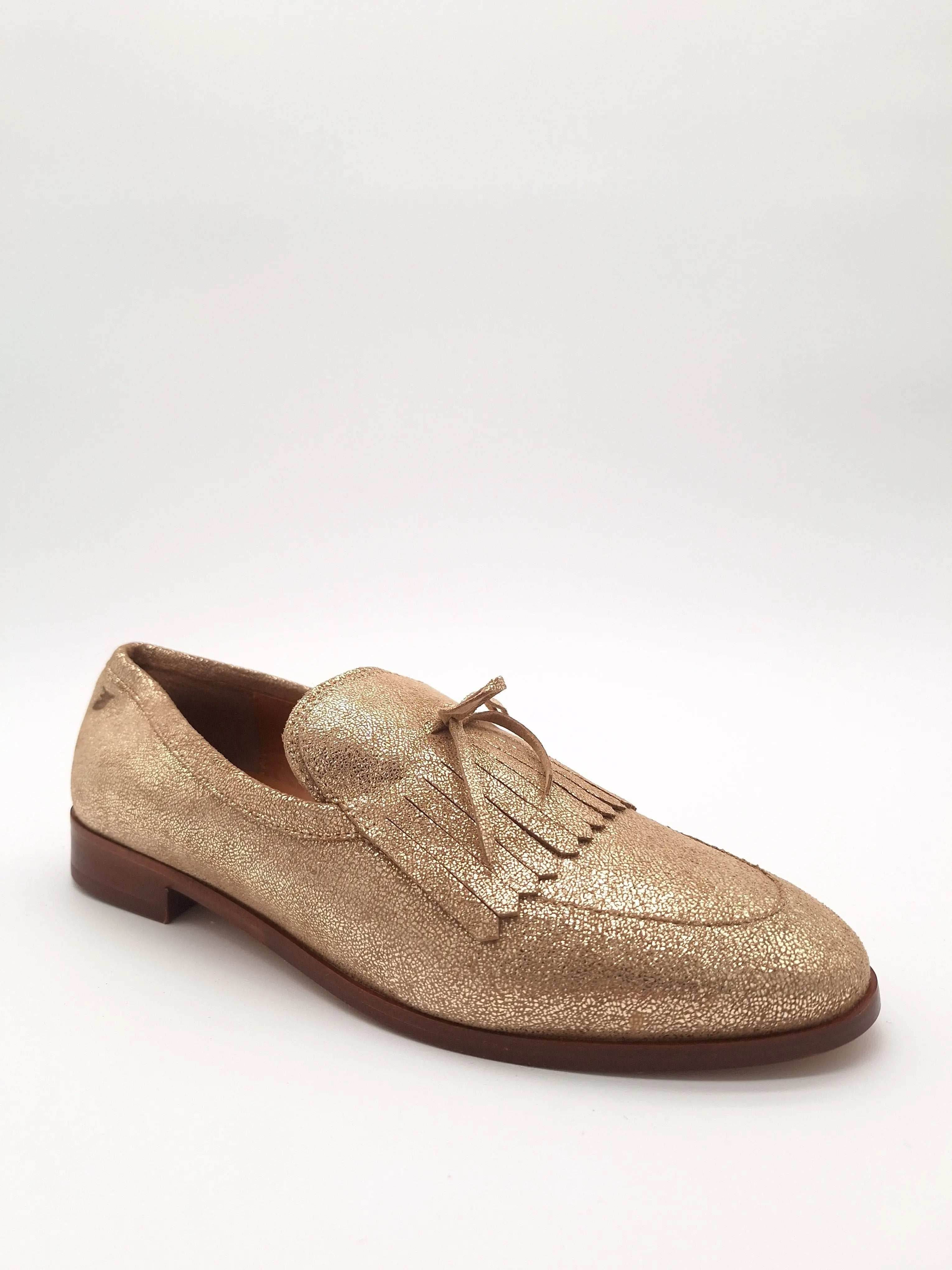 PIED DE BICHE - Mocassins dorés - AIMEE DORE - Pointure 40 - Maléo