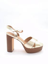 Sandales à talons dorées JustFab - Élégance et Confort - Pointure 39 - Maléo